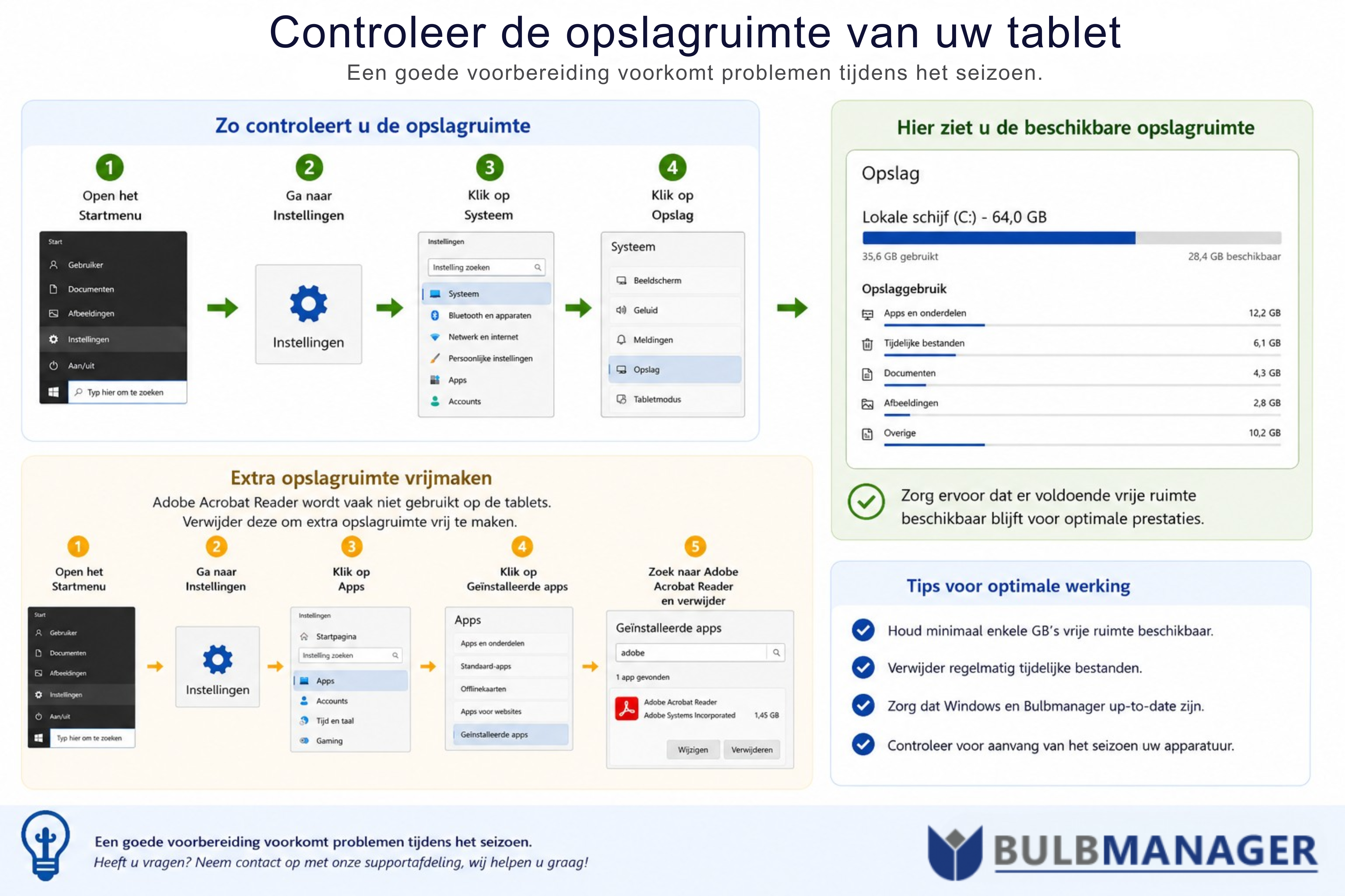 Controleer de opslagruimte van uw Windows tablet